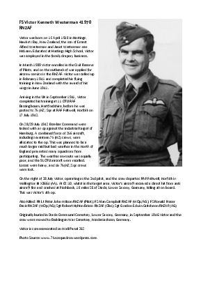 A preview of a PDF biography for Westerman, Victor Kenneth